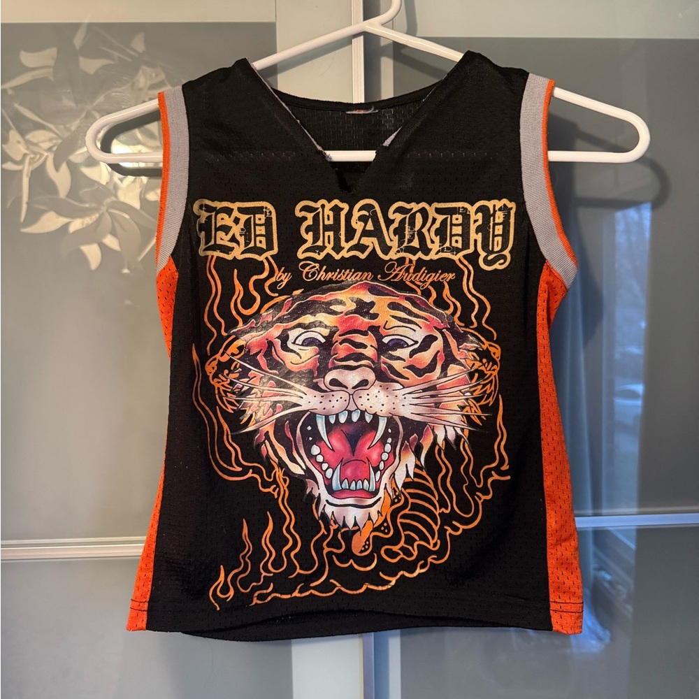Ed Hardy jersey- Black and Orange